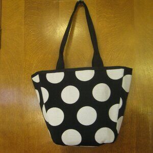 Vintage Sally Spicer Black and White Polka Dot tote bag